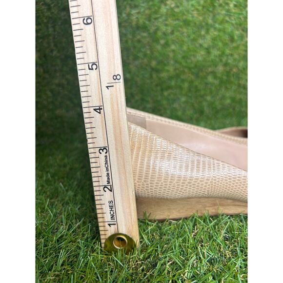 Giuseppe Zanotti Nude‎ Lizard Embossed Wedge Pumps Textured Size 37/6.5 - Picture 12 of 12